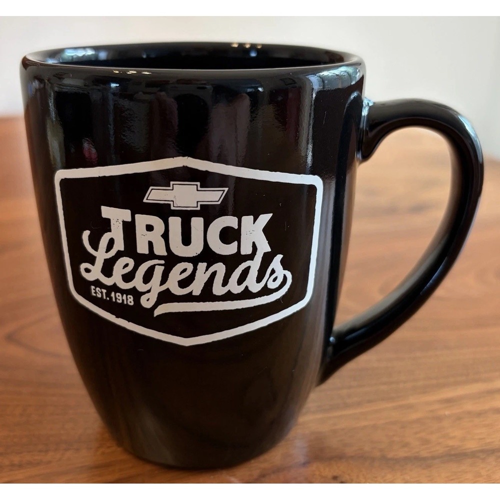 Truck Legends EST. 1918 Logo Black/White Ceramic Coffee Mug Cup Chevrolet Chevy